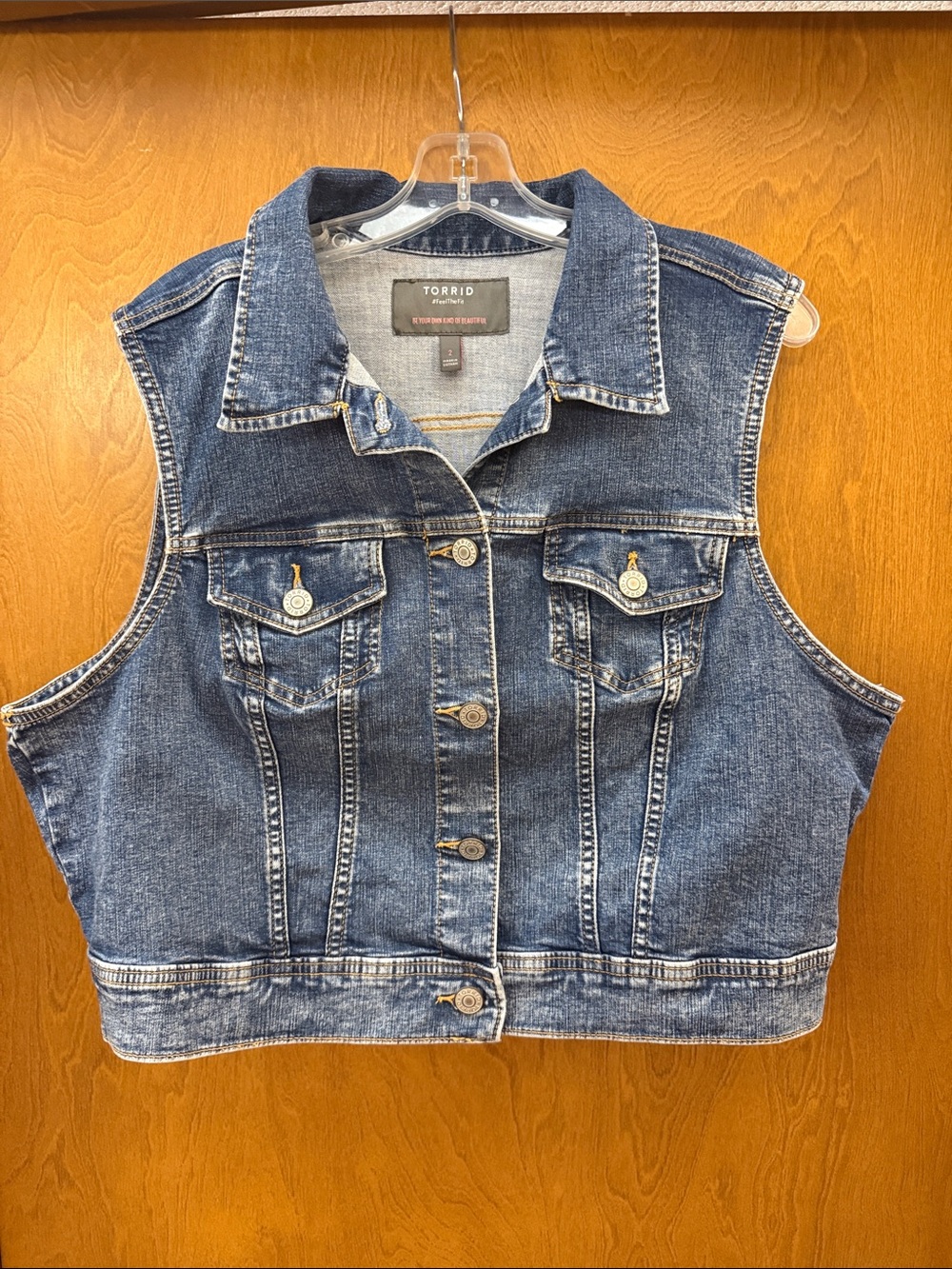 Torrid Cropped Denim Vest